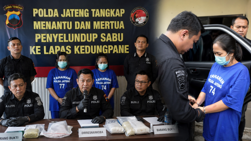 Polda Jateng Tangkap Menantu dan Mertua Penyelundup Sabu ke Lapas Kedungpane